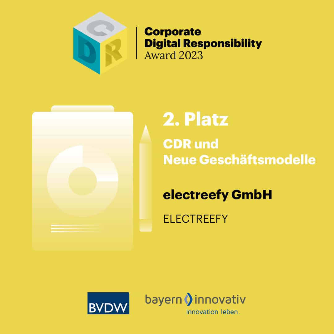 CDR Award 2023 - 2. Platz CDR und Neue Geschäftsmodelle - Electreefy GmbH